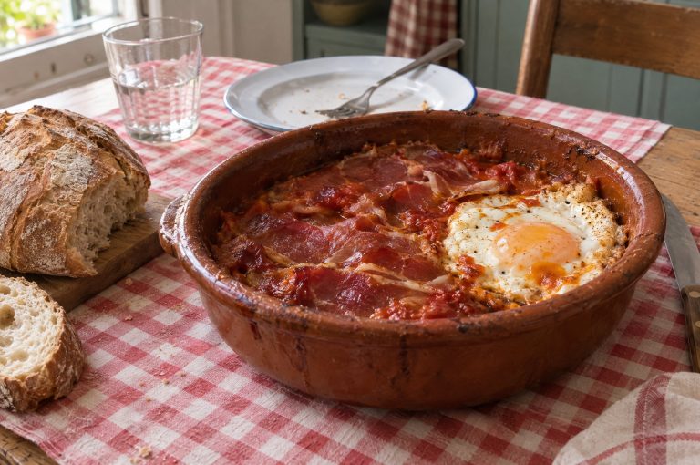 Magras con tomate (jamón en salsa, plato de almuerzo navarro)